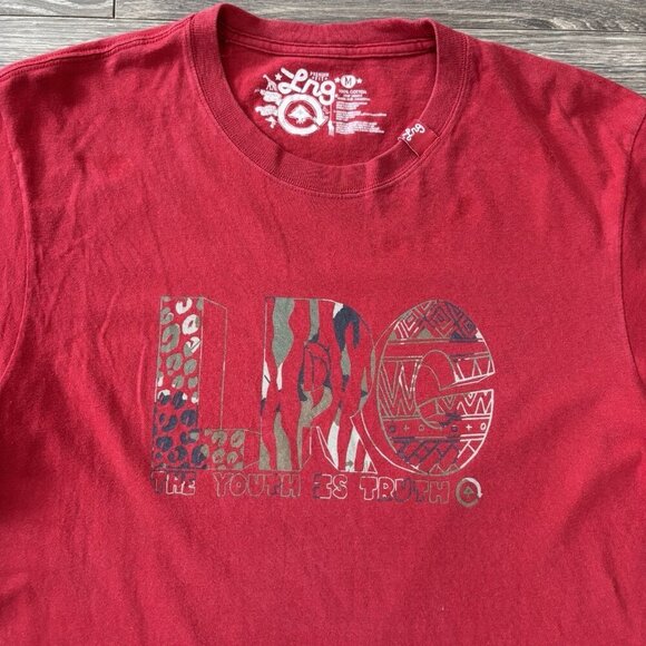 VTG Lifted Research Group LRG  Mens T-shirt Red Size M Graphic Tee Tree Y2K - Picture 2 of 12